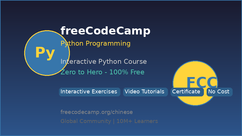 freeCodeCamp Python编程入门 — 全球最大免费编程学习平台互动课程