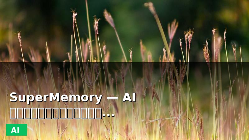 SuperMemory — AI时代的超级记忆引擎，打造你的第二大脑